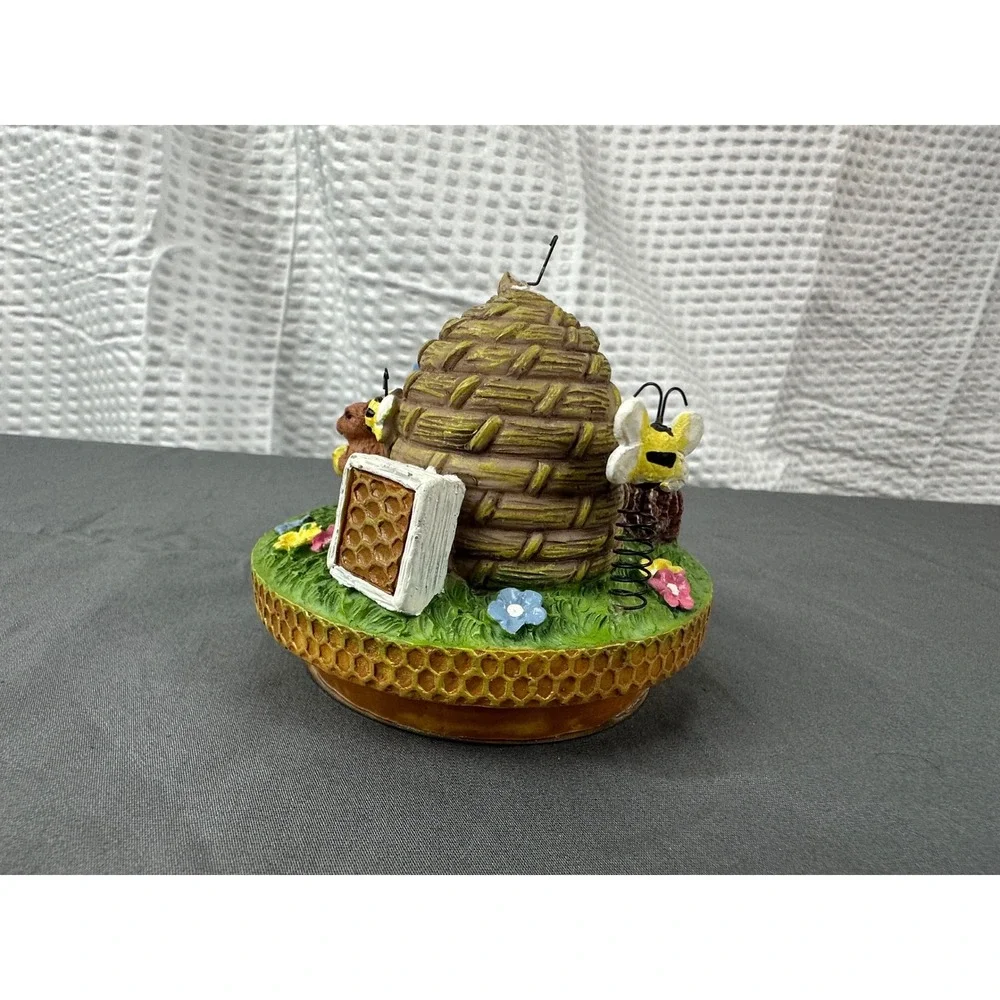 Garden Bees Honey Flowers Jar Candle‎ Holder Topper Lid Resin Yankee